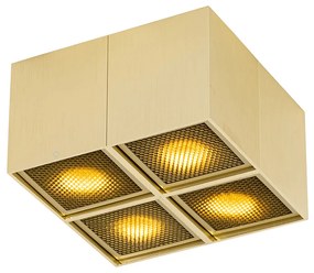 Design Spot / Opbouwspot / Plafondspot goud 4-lichts - Qubo Honey Design GU10 vierkant Binnenverlichting Lamp