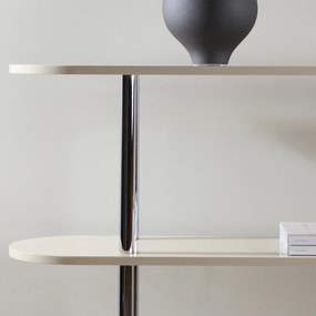 Retrokast Met Ronde En Zilvere Accenten - 120x30x116cm.