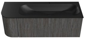 Mondiaz Kurve 125cm badmeubel ronding links shadow met 1 lade en deur en wastafel big medium kraangat rechts urban