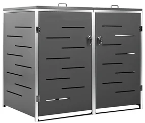 vidaXL Containerberging dubbel 138x77,5x115,5 cm roestvrij staal