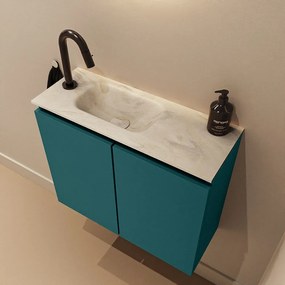 Mondiaz Ture DLux toiletmeubel 60cm smag met wastafel ostra links met kraangat