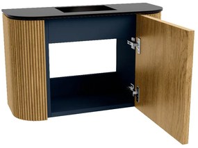 Mondiaz Joya 65cm toiletmeubel ronding links/rechts oak met wastafel faye midden zonder kraangat urban