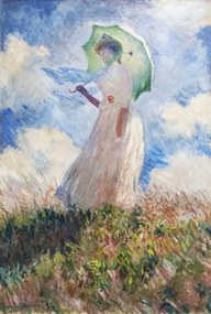 Kunstreproductie Woman with Parasol turned to the Left (1886), Claude Monet