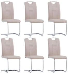 vidaXL Eetkamerstoelen 6 st kunstleer cappuccino