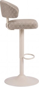 Mazzoni IRIS Latte Beige (stof Monza 60)/poot kasjmier - GESTOFFEERDE BARKRUK VOOR KEUKEN/BAR