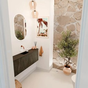 Mondiaz Joya 125cm toiletmeubel ronding links/rechts shadow met wastafel faye midden zonder kraangat urban