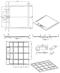 Best Design Just Solid douchebak 100x100x3.5cm mat zwart
