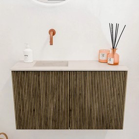 Mondiaz Joya DLux 70cm toiletmeubel dusk met wastafel faye links zonder kraangat meli
