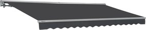 Grijze terraszonwering 395 x 300 cm met Garden Point cassette