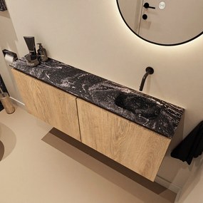 Mondiaz Ture DLux toiletmeubel 120cm washed oak met wastafel lava rechts zonder kraangat