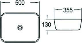 Mexen Luna opbouwwastafel 50 x 35 cm, wit - 21635000