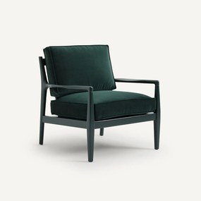 Fluwelen fauteuil met gelakt frame, Dilma