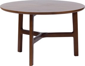 Mazzoni BELLUNO Naturel Noten (Donkerbruin) - HOUTEN SALONTAFEL Ø65 cm ROND MODERN CLASSIC