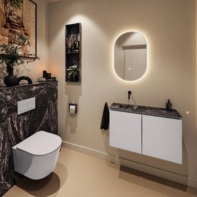 Mondiaz Ture DLux toiletmeubel 80cm cale met wastafel lava links zonder kraangat