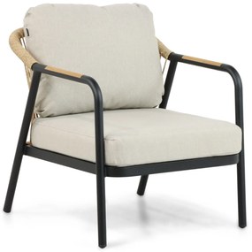 Stoel en Bank Loungeset 5 personen Aluminium/wicker Zwart  Hartman Nice