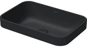 Duravit HappyD 2 Plus waskom rechthoekig zonder kraangat zonder overloop 60x40cm met keramische afdekkap mat antraciet 2359601300