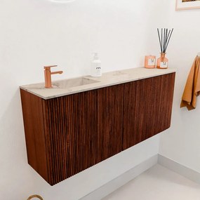 Mondiaz Joya DLux 100cm toiletmeubel ronding rechts ruby met wastafel faye links 1 kraangat frappe