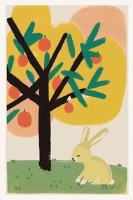Ilustratie Bunny Under Apple Tree, Treechild