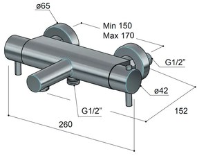 Hotbath Buddy/Laddy Thermostatische Badkraan met Uitloop Geborsteld Nikkel B022