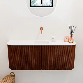 Mondiaz Joya 105cm toiletmeubel ronding links/rechts ruby met wastafel faye midden zonder kraangat talc
