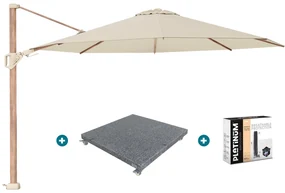 Platinum Challenger Premium T2 3.5 Rond - Champagne Teak met voet en hoes