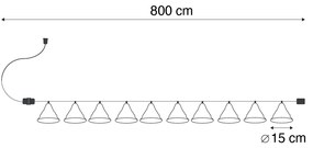Stoffen Buitenlamp Lichtsnoer bruin 8m incl. LED 10-lichts IP44 solar oplaadbaar - Maro Modern IP44 Buitenverlichting