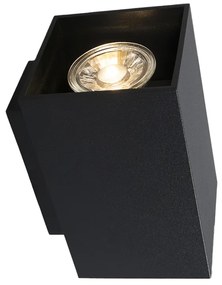 Moderne wandlamp zwart vierkant 2-lichts - Sandy Design, Modern GU10 Binnenverlichting Lamp