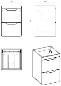 Comad Aruba Craft 823 FSC onderbouwkast 40cm eiken