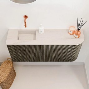 Mondiaz Joya DLux 90cm toiletmeubel ronding rechts shadow met wastafel faye links zonder kraangat meli