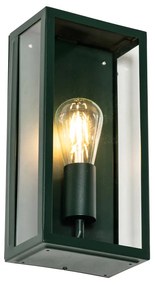 Industriële buiten wandlamp donker groen met glas IP44 - Rotterdam