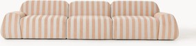 Gestreepte modulaire bank Wolke (4-zits)