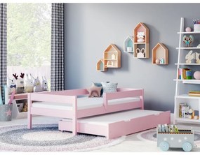 Peuter Roze Eenpersoonsbed met onderschuifbed - Mateo For Kids Children Toddler Junior 5056231762960 Children's Beds Home, 200x90, 12 cm schuimmatras