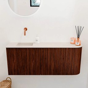 Mondiaz Joya DLux 100cm toiletmeubel ronding rechts ruby met wastafel faye links zonder kraangat meli