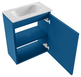 Mondiaz Ture DLux toiletmeubel 40cm jeans met wastafel opalo midden zonder kraangat