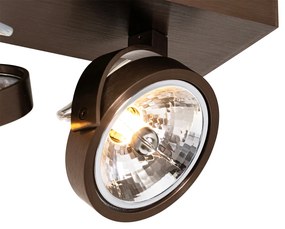 Design Spot / Opbouwspot / Plafondspot donkerbrons 2-lichts draai en kantelbaar - Go Design G9 Binnenverlichting Lamp