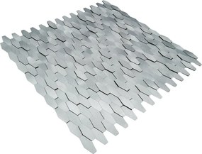 Zelfklevende Mozaïektegels Metaal | Picket 3D Zilver | 31×30 cm | Keuken, Bad &amp; WC