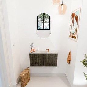 Mondiaz Joya DLux 80cm toiletmeubel shadow met wastafel faye midden 1 kraangat ostra