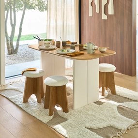 Consoletafel van twee materialen voor 2 tot 4 personen, Piana