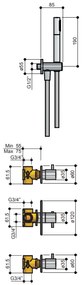 Hotbath Get Together IBS2RGN inbouwdouche met 3s handdouche en 30cm plafondbuis geborsteld nikkel