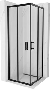 Mexen Rio vierkante douchecabine 70 x 70 cm, transparant, zwart - 860-070-070-70-00