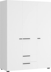 Kledingkast Vensale 106, Wit, 195x135x60cm, 135 kg, Kledingkast deuren: Met scharnieren