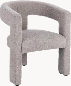Bouclé eetstoel Arabella met armleuningen