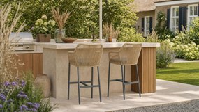 Barset 4 personen 150 cm Rope Taupe De Laan Projects