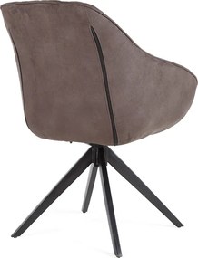 Eetkamerstoel - Neil - met draaivoet - lederlook Toronto antraciet