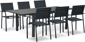 Tuinset 6 personen 160 cm Aluminium Grijs Presto Brentino/Arvento