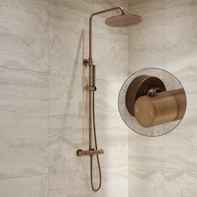 Saniclear Antique Curved opbouw regendouche verouderd messing met 30cm hoofddouche