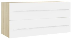 vidaXL Wastafelkast 100x38,5x48 cm spaanplaat wit sonoma eikenkleurig