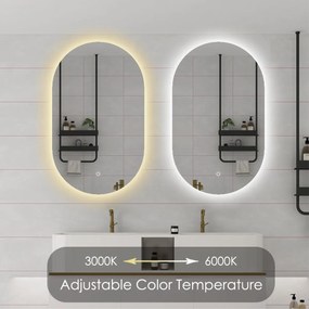 Badkamerspiegel Lina Ovaal 80x40CM | LED | Condensvrij