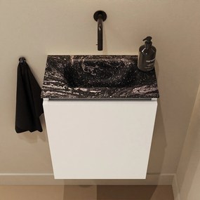 Mondiaz Ture DLux toiletmeubel 40cm talc met wastafel lava midden zonder kraangat