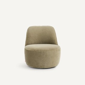 Draaifauteuil van linnenfluweel, Rosebury, ontwerp Emmanuel Gallina